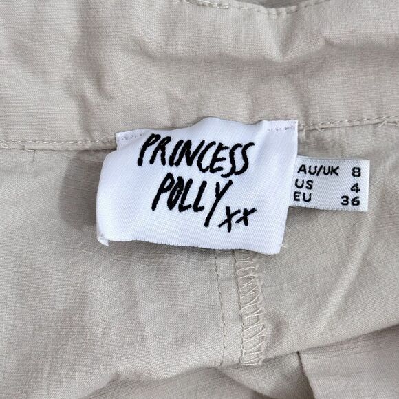 Princess Polly High Rise Wide Leg Pants Lightweight Stretch Cotton Women's Sz 4 - Picture 7 of 9